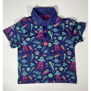 Pins & Aces Boy's Sz 2T Youth Alien Invasion Polo